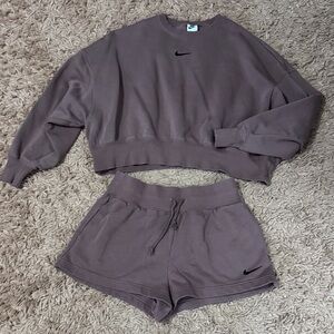Nike Plum Sweatshirt and Shorts Set